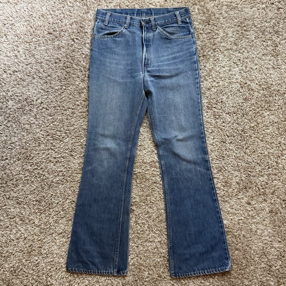 Vintage Levi’s 70’s Orange Tab 646 Bell Bottom Flare Blue Denim Jeans Size 32x34